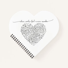 Muziek spreekt het hart (zwarte tekst) Aangepaste  Notitieboek