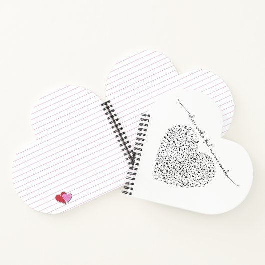 Muziek spreekt het hart (zwarte tekst) Aangepaste  Notitieboek (Binnen)