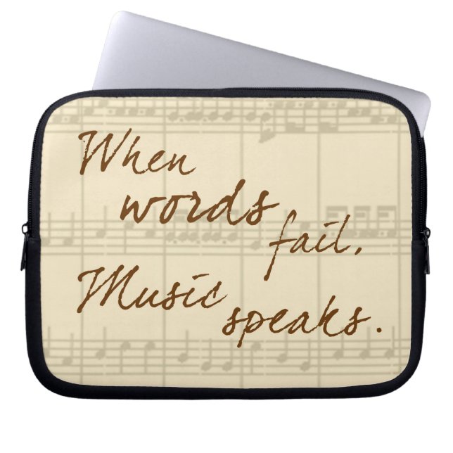 Muziek spreekt laptop sleeve (Voorkant)