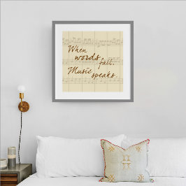 Muziek spreekt ongeframed poster