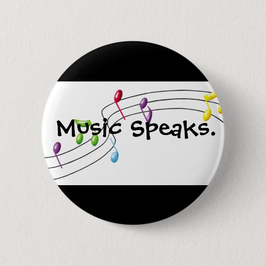 Muziek spreekt ronde button 5,7 cm (Voorkant)