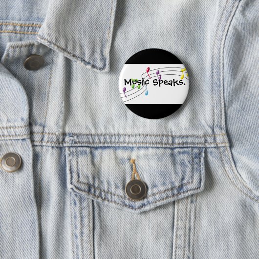 Muziek spreekt ronde button 5,7 cm (In situ)