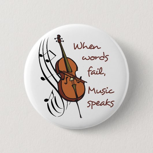 Muziek spreekt ronde button 5,7 cm (Voorkant)
