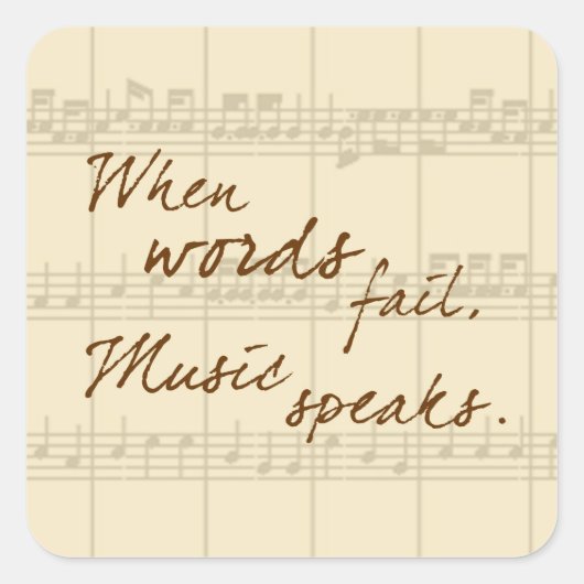 Muziek spreekt ronde sticker (Voorkant)