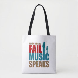 Muziek spreekt typo tote bag