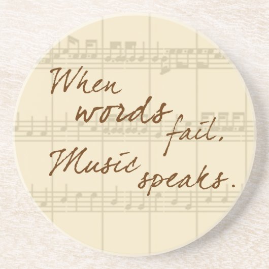 Muziek spreekt zandsteen onderzetter (Voorkant)