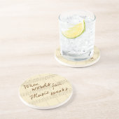 Muziek spreekt zandsteen onderzetter (Zijkant)