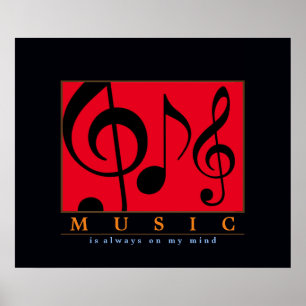 muziek staat altijd in mijn hoofd poster