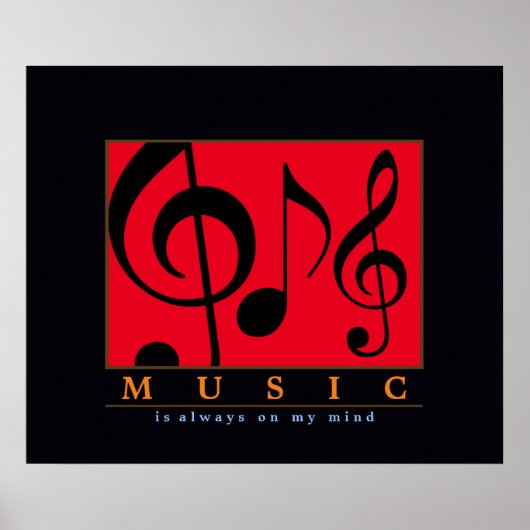 muziek staat altijd in mijn hoofd poster (Voorkant)