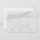 Muziek Ster van David Mitzvah RSVP Uitnodiging (Voorkant)