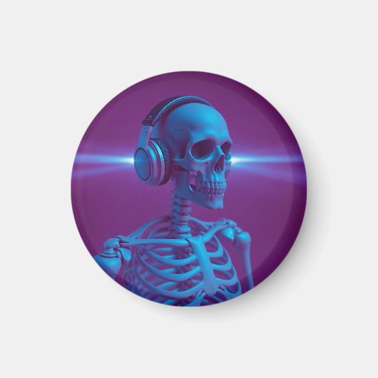 Muziek Sterft Nooit Skelet Magneet (Voorkant)