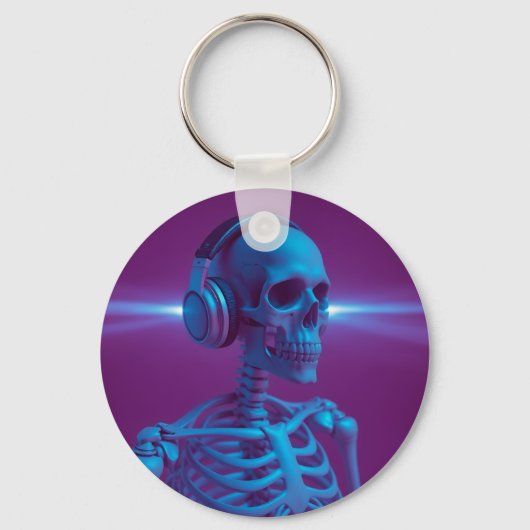 Muziek Sterft Nooit Skelet Sleutelhanger (Voorkant)