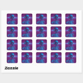 Muziek Sterft Nooit Skelet Vierkante Sticker (Vel)