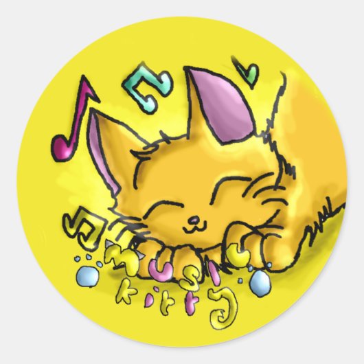 Muziek sticker Cat (Voorkant)