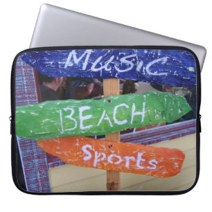 Muziek, strand, Sportlaptophoes! Laptop Sleeve