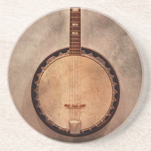 Muziek - String - Banjo Zandsteen Onderzetter (Voorkant)