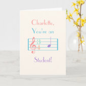 Muziek Student Gevouwen Wenskaart Kaart (Gele Bloem)