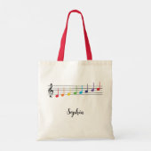 Muziek Student Rainbow Muzikale Schaal Naam Tote Bag (Achterkant)