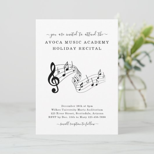 Muziek Studio Piano Violin Voice Innovation Uitnod Kaart (Staand voorkant)