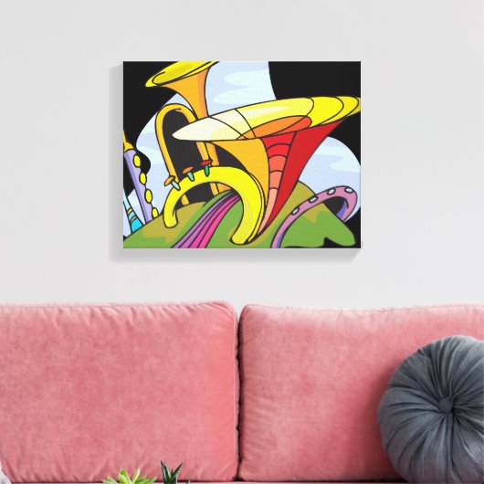 Muziek Surreal Fantasy Canvas Afdruk (Insitu (Woonkamer))