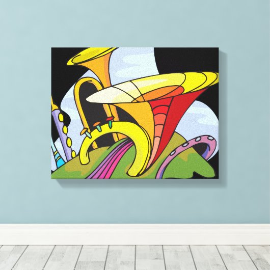 Muziek Surreal Fantasy Canvas Afdruk (Insitu (Houten vloer))