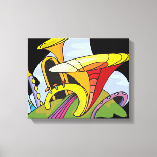 Muziek Surreal Fantasy Canvas Afdruk
