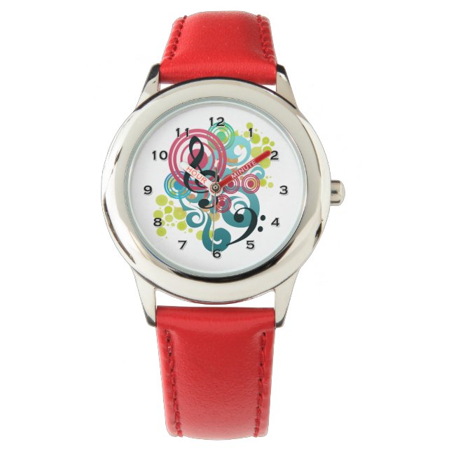 Muziek Swirl Kinder horloge (Voorkant)