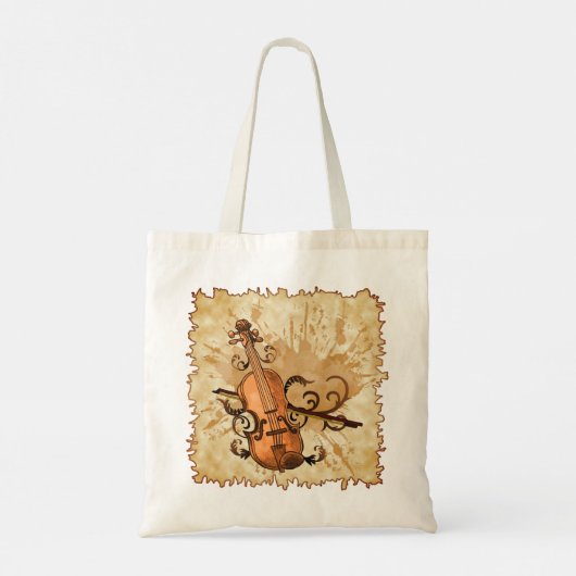 Muziek Swirl Viool canvas tas (Achterkant)
