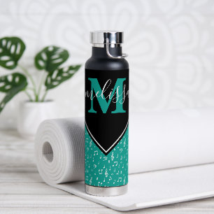 Muziek symbolen gepersonaliseerd waterfles