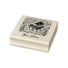 Muziek Teach Rubber Stamp voor klaslokaal en lesse Rubberstempel