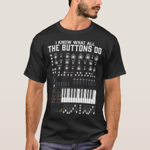 Muziek Techno Minimale Mixer Studio DJ's Thema T-shirt