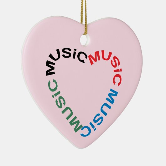 Muziek Tekst Hart Keramisch Ornament (Rechts)
