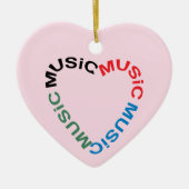 Muziek Tekst Hart Keramisch Ornament (Voorkant)