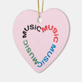 Muziek Tekst Hart Keramisch Ornament (Links)