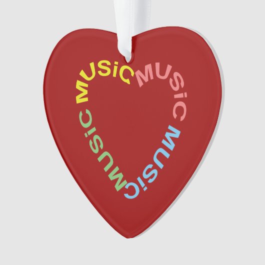 Muziek Tekst Hart Ornament (voorkant)