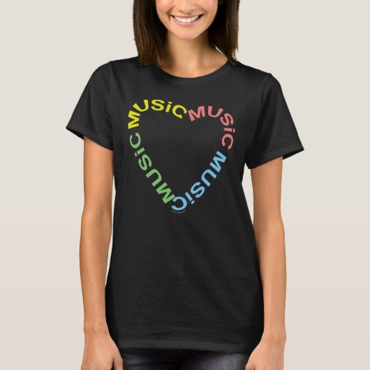 Muziek Tekst Hart T-shirt (Voorkant)
