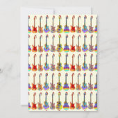 Muziek Thema Gitaar Kerstfeest uitnodiging (Achterkant)