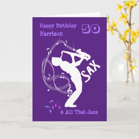 Muziek thema Happy Birthday gepersonaliseerd Kaart (Gele Bloem)