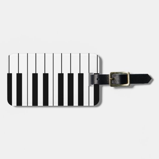 Muziek thema piano toetsen bagagelabel (Voorkant horizontaal)