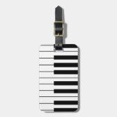 Muziek thema piano toetsen bagagelabel (Voorkant verticaal)