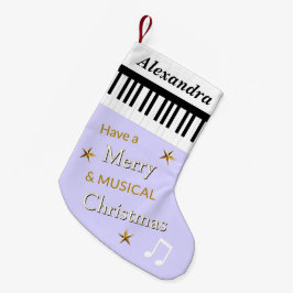 Muziek Thema Piano Toetsen Leuke Lila Persoonlijke Kleine Kerstsok