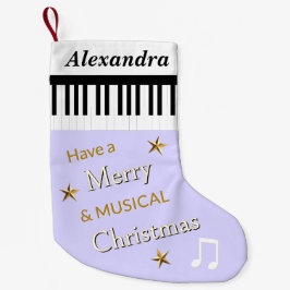 Muziek Thema Piano Toetsen Leuke Lila Persoonlijke Kleine Kerstsok