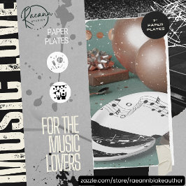 Muziek Thema Picknick & Feest 7" Papieren Borden Bordje