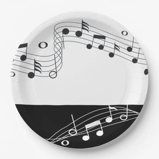 Muziek Thema Picnic & Party 7" Papieren Borden Papieren Bordje (Voorkant)