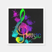 Muziek Thema Rainbow Treble Clef Servetten (Voorkant)