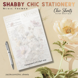 Muziek Thema Shabby Chic Briefpapier