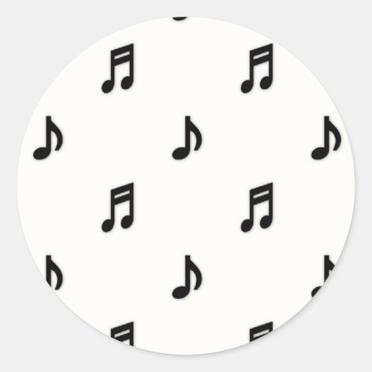 Muziek Thema Stickers :: Zwarte Muzieknoten (Voorkant)