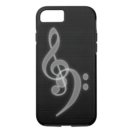 Muziek - Tough Hoesje Treble and Bass Clef iPhone  (Achterkant)