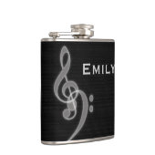 Muziek - Treble and Bass Clef - Liquor Flask Heupfles (Rechts)