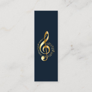 Muziek Treble Clef Chrome Gepersonaliseerd Mini Visitekaartje